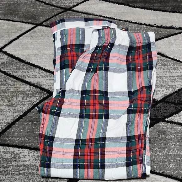 VICTORIA SECRET 2018 STRIPED GOLD SHINE PLAID LOUNGE SLEEPWEAR PANTS - Picture 1 of 10